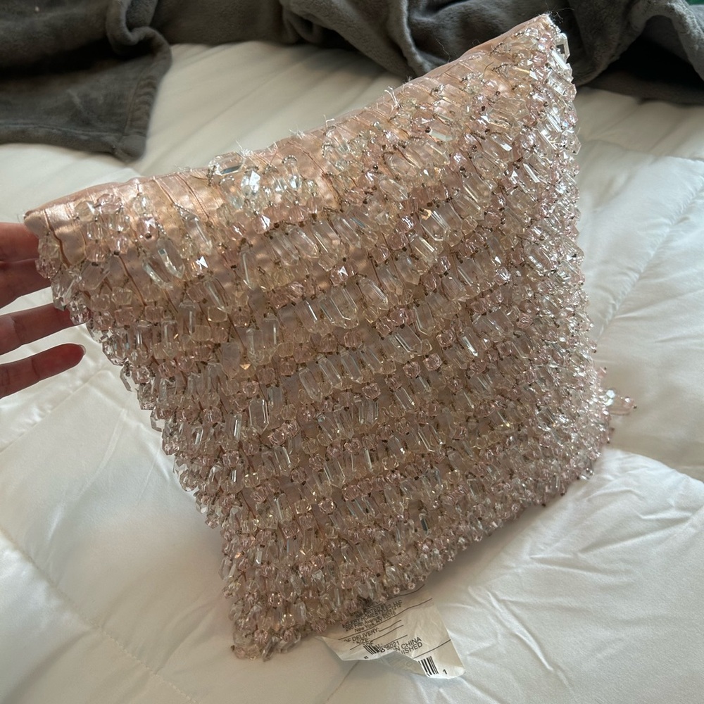 Sparkling Beaded Throw Pillow